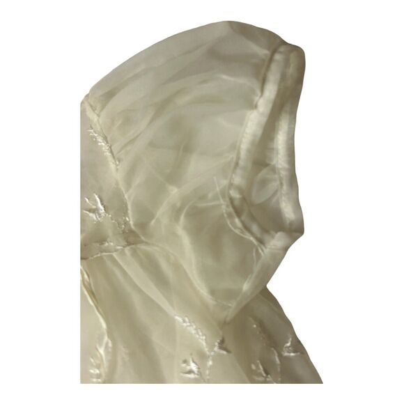 1950's Carol Joy Creation Christening Dress Sheer Satin Ribbons Lace White Gown - Picture 11 of 14